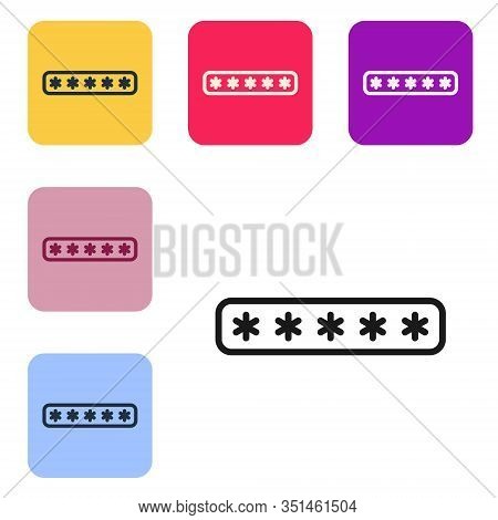 Black Line Password Protection And Safety Access Icon Isolated On White Background. Security, Safety