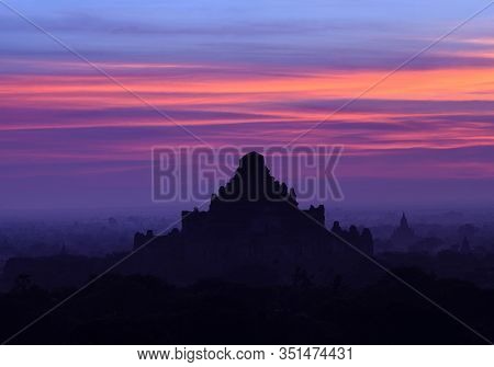 Ancient Dhammayangyi Pagoda At Sunset In Bagan, Myanmar. Largest Of All The Temples In Bagan, The Dh