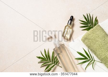Hyaluronic Acid And Hyaluronic Gel For Face And Body. Moisturizing Repairing Cosmetics. Flat Lay Ima