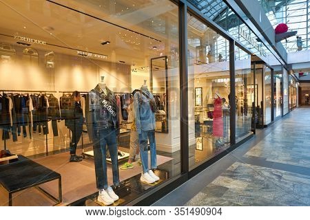 SINGAPORE - JANUARY 20, 2020: Alexander McQueen storefront at the Shoppes at Marina Bay Sands in Singapore
