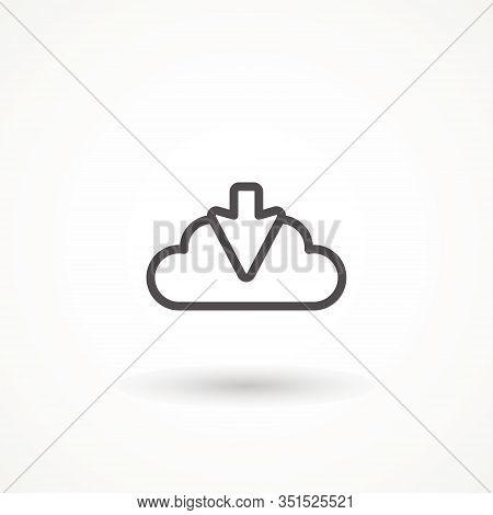 Download Icon Editable Strok Cloud Download Icon Computer Communication Concept