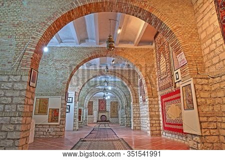 Kairouan, Tunisia - December 13, 2019: The Colorful Interior Of The Onat Museum, With An Exhibition 