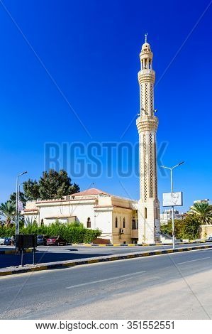 Hurghada, Egypt - December 9, 2018: Mosque In Dahar District (old Town Of Hurghada City), Egypt
