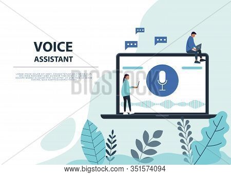 Personal Assistant And Voice Recognition Concept Gradient Vector Illustration Of Soundwave Intellige