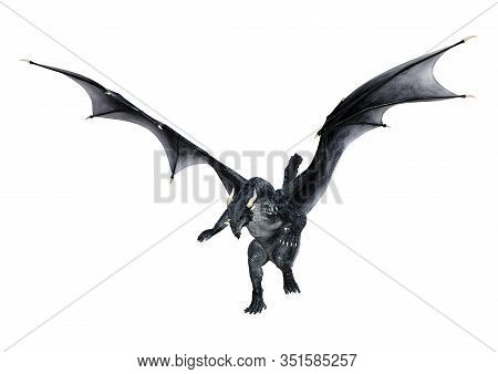 3D Rendering Fairy Tale Dragon On White