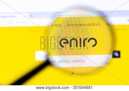 Los Angeles, California, Usa - 18.02.2020: Eniro Website Page With Close Up Logo. Eniro.se Site Icon