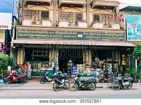 Cityscape Of Old Town In Vientiane, Laos