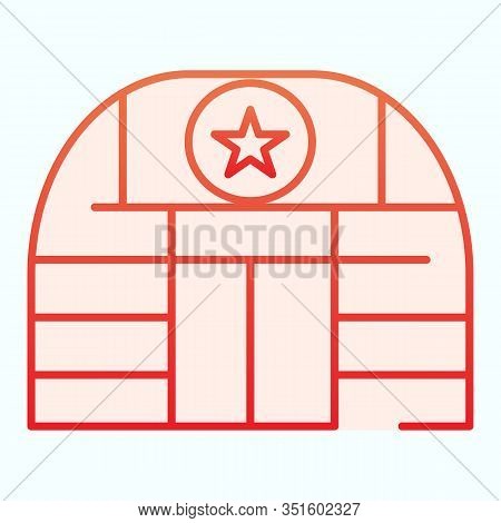 Military Base Flat Icon. Army Building Vector Illustration Isolated On White. Airbase Gradient Style