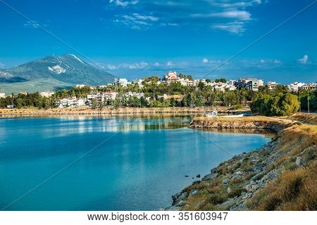 Kalkis, Greece-Oct 31, 2018: Panoramic view at Kahlkis city on island Evia ,  Greece.