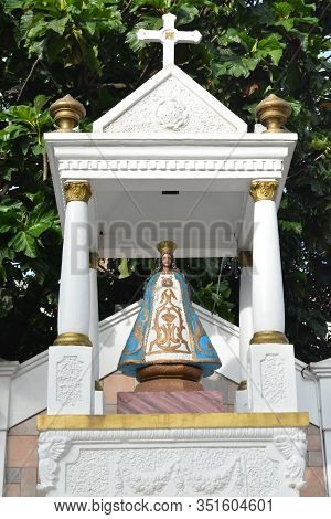 Rizal, Ph - Nov. 30: Jesus Statue Outdoor Altar Structure At Antipolo Cathedral On November 30, 2019
