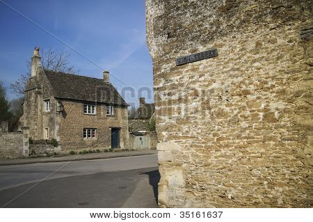 High Street Sign Village Wall England