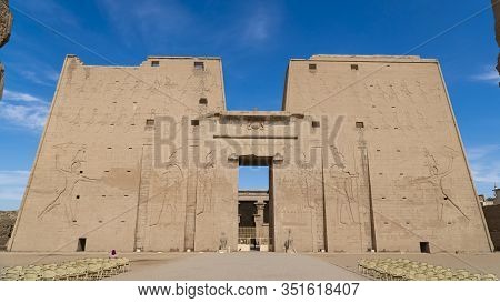 Edfu Is The Site Of The Ptolemaic Temple Of Horus And An Ancient Settlement. Egypt. Edfu Also Spelt 