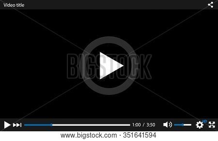 Modern Video Player Design Template For Web And Mobile Apps, Flat Style - Vector Illustration.