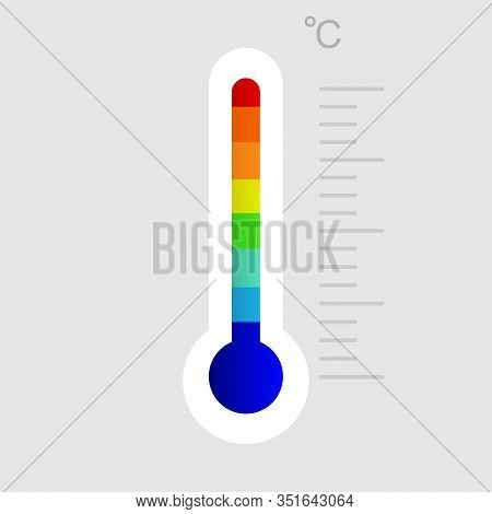 Thermometers Icon With Different Zones - Vector Image Isolated On White Background