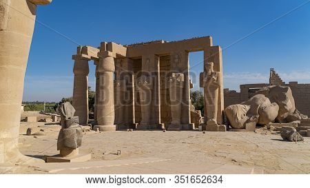 The Ramesseum Is The Memorial Temple Or Mortuary Temple Of Pharaoh Ramesses Ii. It Is Located In The