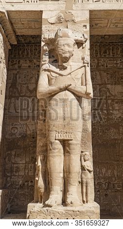Temple Of Medinet Habu. Egypt, Luxor. The Mortuary Temple Of Ramesses Iii At Medinet Habu Is An Impo