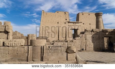 Edfu Is The Site Of The Ptolemaic Temple Of Horus And An Ancient Settlement. Egypt. Edfu Also Spelt 