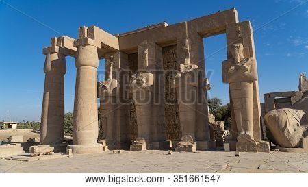 The Ramesseum Is The Memorial Temple Or Mortuary Temple Of Pharaoh Ramesses Ii. It Is Located In The