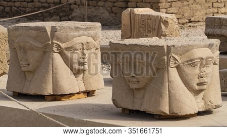 Dendera Temple Or Temple Of Hathor. Egypt. Dendera, Denderah, Is A Small Town In Egypt. Dendera Temp
