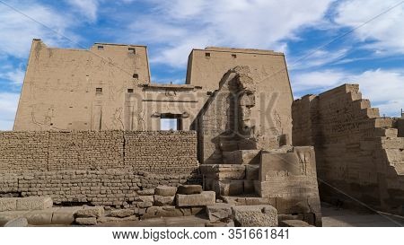 Edfu Is The Site Of The Ptolemaic Temple Of Horus And An Ancient Settlement. Egypt. Edfu Also Spelt 