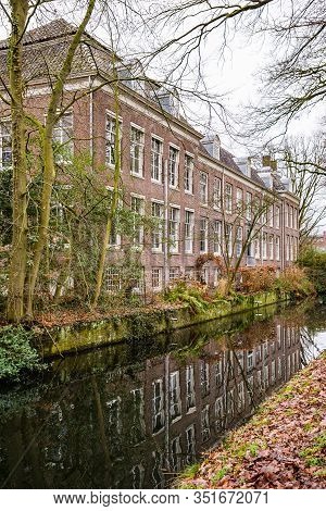Zeist, Netherlands - January 04, 2020. Zusterplein - Buildings Of Orange Bricks Near Slot Zeist
