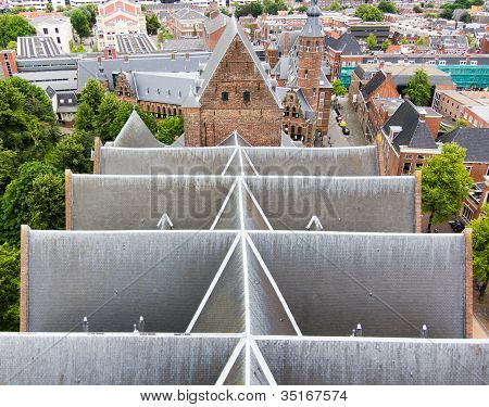 Top View On The Slate Roof Of A Church