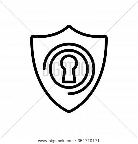 Black Line Icon For Protection Conservation Insurance Preservation Safeguard Safety Security Shelter