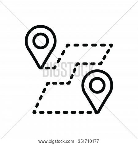 Black Line Icon For Route Avenue Course Direction Itinerary Navigation Pilotage Map Pointer Directio