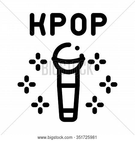 Kpop Microphone Icon Vector. Outline Kpop Microphone Sign. Isolated Contour Symbol Illustration