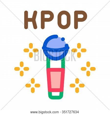 Kpop Microphone Icon Vector. Outline Kpop Microphone Sign. Isolated Contour Symbol Illustration