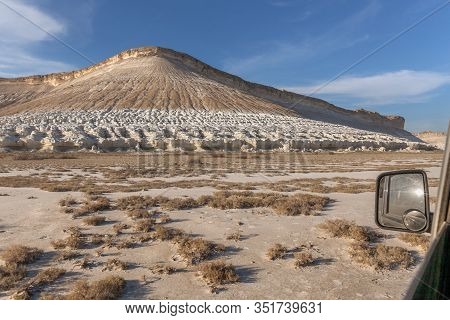 The Ustyurt Plateau. District Of Boszhir. The Bottom Of A Dry Ocean Tethys. Kazakhstan. Photographed