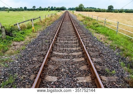 Old Railrods Tracks In A Landscape Environment Found In Northern Europe