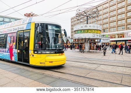Street Life At Alexanderplatz Square In Berlin.