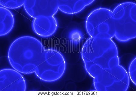 Creative Cute Blue Multi Colored Bio Luminescent Shine Pattern Digitally Drawn Backdrop Illustration