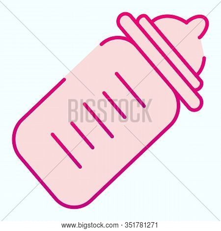 Baby Bottle Flat Icon. Milk Bottle Vector Illustration Isolated On White. Child Feeding Bottle Gradi