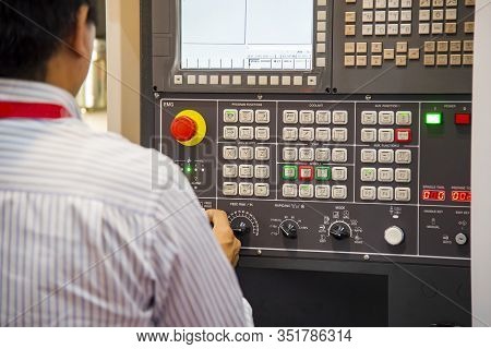 The Cnc Milling Machine Operator With Control Board. The Operation Of Cnc Machining Center By Skill 