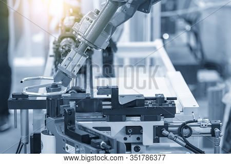 The Hi-technology  Material Handing Process By Robotics System Tube Bending Process. The Hi-technolo