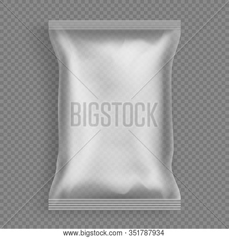 Hermetic Sealed Polythene Or Plastic Disposable Packet 3d Realistic Mockup Isolated On Background. G