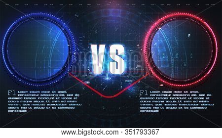 Vs, Versus Futuristic Design. Battle Headline Template. Futuristic Abstract Technology Background. H