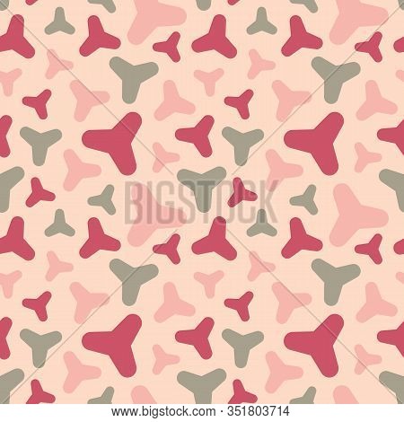 Abstract Vector Geometric Seamless Pattern With Smooth Triangular Shapes. Simple Minimal Geo Texture