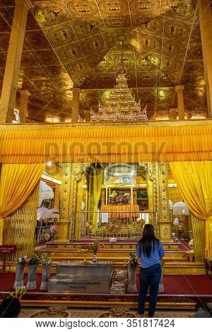 Hpaung Daw U Pagoda On Inle Lake In Burma