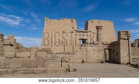 Edfu Is The Site Of The Ptolemaic Temple Of Horus And An Ancient Settlement. Egypt. Edfu Also Spelt 
