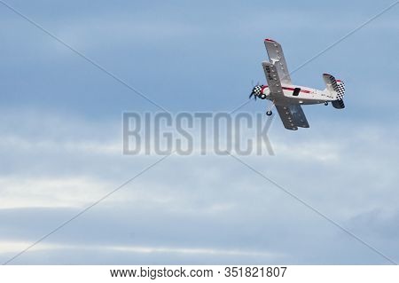 Gdynia, Poland - August 12, 2017: Airplane Taking Part In Air Show Festival In Gdynia.