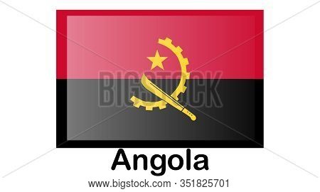 Flag Of Angola.angola Icon Illustration, National Flag For Country Of Angola Isolated, Banner