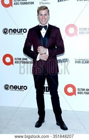LOS ANGELES - FEB 9:  Lukas Sauer at the 28th Elton John Aids Foundation Viewing Party at the West Hollywood Park on February 9, 2020 in West Hollywood, CA