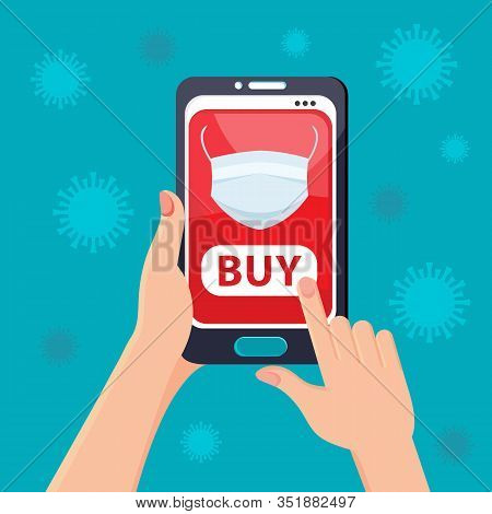 Coronavirus 2019-ncov In China. People Buy A Medical Protective Mask Through An Online App. Online P