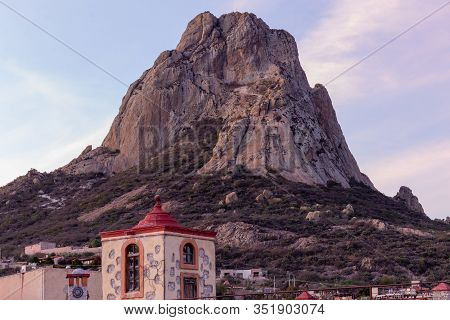Pena De Bernal Is A 400 Meter High Monolith, One Of The Tallest In The World. The Pena De Bernal Is