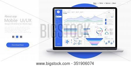 Dashboard, Great Design For Any Site Purposes. Business Infographic Template. Vector Flat Illustrati