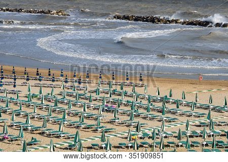 Termoli, Campobasso, Molise, Italy, And Its Beach At Summer