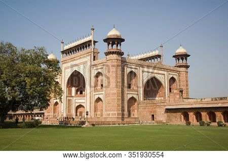 Main Gate - The Gate Way To The Taj Mahal In Agra, Uttar Pradesh, India, Agra-31 January 2009.